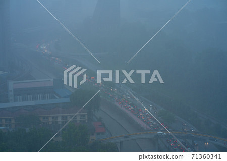 Heavy fog landscape of Kuala Lumpur city center Heavy fog landscape of Kuala Lumpur city center 71360341
