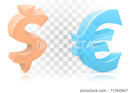 icon dollar and euro mark sign graphic elements for design vector illustration 71360867