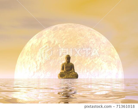 Night meditation - 3D render 71361018