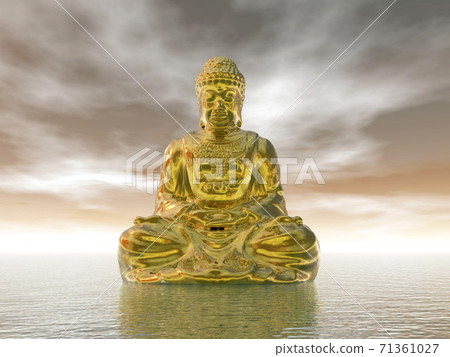 Golden Buddha - 3D Render - Stock Illustration [71361027] - Pixta