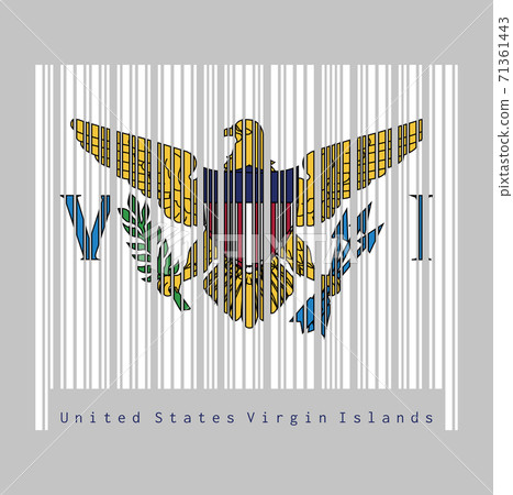 Barcode set the color of Virgin Islands flag, 71361443