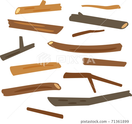 Illustration set of broken dead branches 71361899