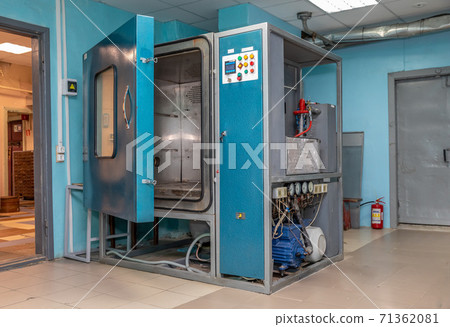 test chamber for new products. Heat and cold chamber. blue color 71362081