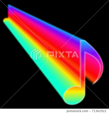 3D設計多彩的POP彩虹霓虹燈顏色八分音符圖 71362922