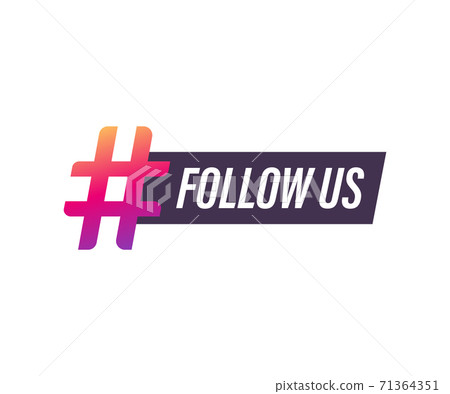 Follow us hashtag thursday throwback symbol. Vector stock illustration. Follow us hashtag thursday throwback symbol. Vector stock illustration. 71364351