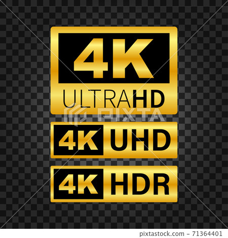 4K Ultra HD label. High technology. LED television display. Vector illustration. 71364401