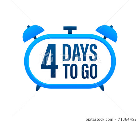 4 Days to go. Countdown timer. Clock icon. Time - Stock Illustration  [67460635] - PIXTA