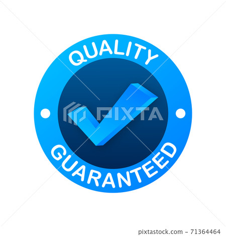 Quality guaranteed. Check mark. Premium quality symbol. Vector stock illustration. Quality guaranteed. Check mark. Premium quality symbol. Vector stock illustration. 71364464