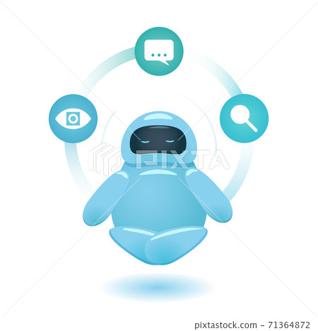 Cute character bot sitting in the circle Cute character bot sitting in the circle 71364872