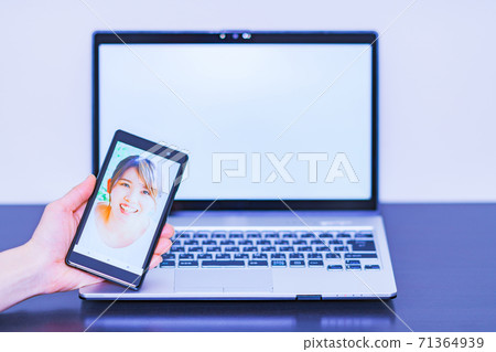 Face recognition security eKYC DX [Image of digitization of authentication] 71364939