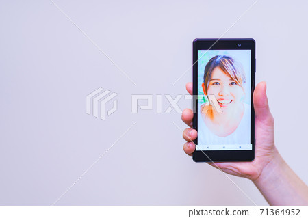 Face recognition security eKYC DX [Image of digitization of authentication] 71364952