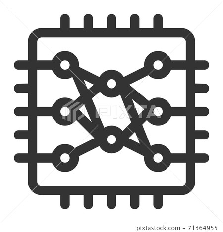 Chip with neural network inside. Artificial intelligence Chip with neural network inside. Artificial intelligence 71364955