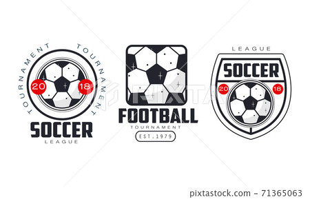 Football and Soccer Badges or Labels Vector Set 71365063