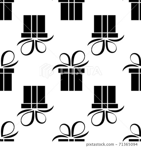 seamless pattern black silhouette gift box. Vector flat illustration seamless pattern black silhouette gift box. Vector flat illustration 71365094