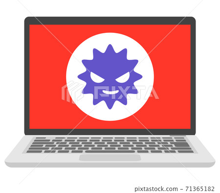 Image of a computer infected with a virus and hacked 71365182