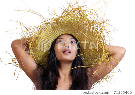 Attractive woman with boater Attractive woman with boater 71365460