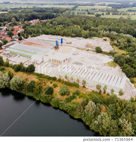 Aerial view of a concrete plant  71365864