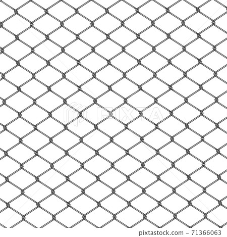 Chain fence. Realistic metal wire fence isolated on white background Chain fence. Realistic metal wire fence isolated on white background 71366063
