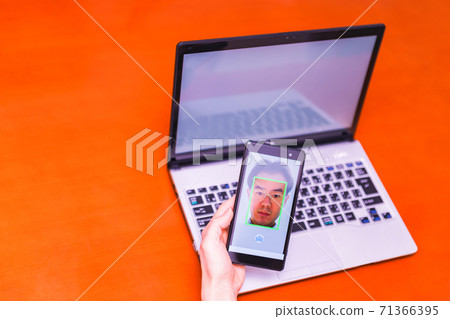 Face recognition security eKYC DX [Image of digitization of authentication] 71366395