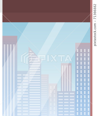Skyscraper building in city space on flat style view from the window. Vector modern urban landscape Skyscraper building in city space on flat style view from the window. Vector modern urban landscape 71366882