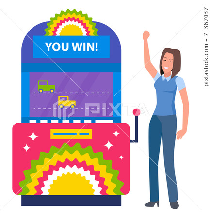 Race Entertainment Machine, Woman Winner Vector 71367037