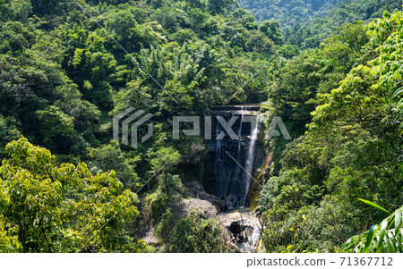 Mountain waterfall river stream view. 71367712