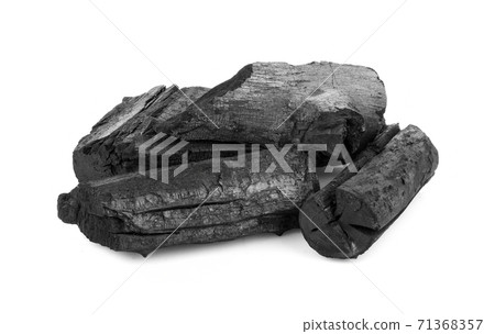 Natural wood charcoal, traditional charcoal or hard wood charcoal isolated Natural wood charcoal, traditional charcoal or hard wood charcoal isolated 71368357