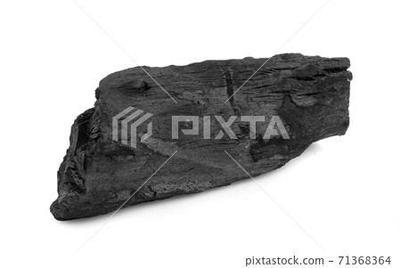 Natural wood charcoal, traditional charcoal or hard wood charcoal isolated 71368364