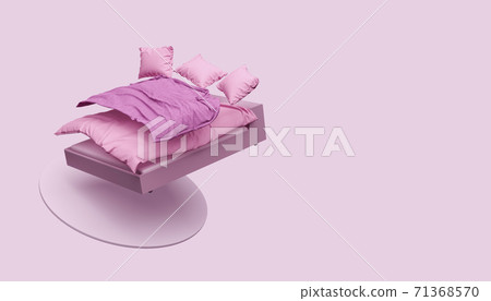 Pink bed mockup Pink bed mockup 71368570