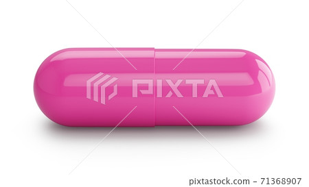 3D Rendering Capsule pill isolated on white background 71368907