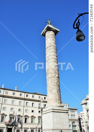 Column of Marcus Aurelius was erected between 180 and 196 A.D in Rome Column of Marcus Aurelius was erected between 180 and 196 A.D in Rome 71369549
