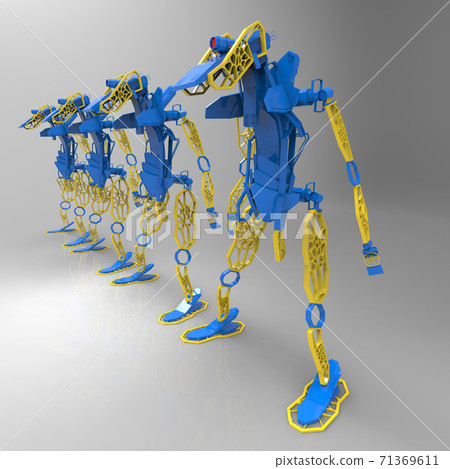 3D generative design of a robot - 3D Illustration 71369611