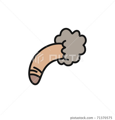 penis doodle icon, vector color line illustration 71370575