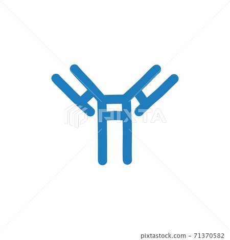 antibody, immunoglobulin doodle icon, vector color illustration 71370582