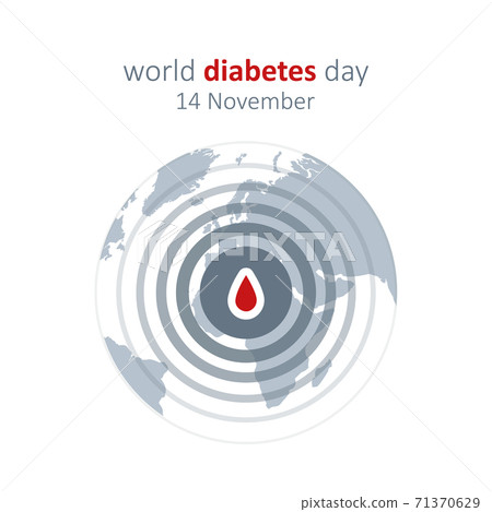 blue circle and finger with blood drop world diabetes day 14 november 71370629