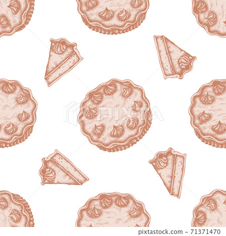 Seamless pattern with hand drawn pastel pumpkin pie Seamless pattern with hand drawn pastel pumpkin pie 71371470