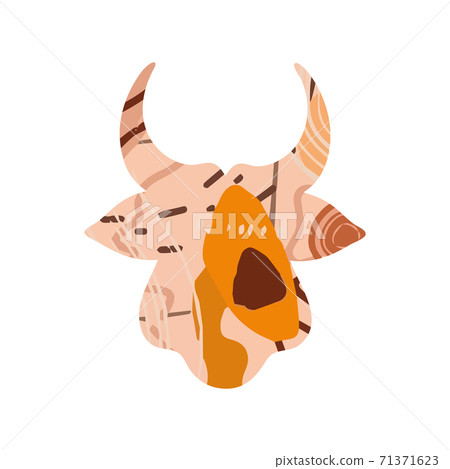Head of a bull abstract silhouette. Symbol of 2021 Head of a bull abstract silhouette. Symbol of 2021 71371623