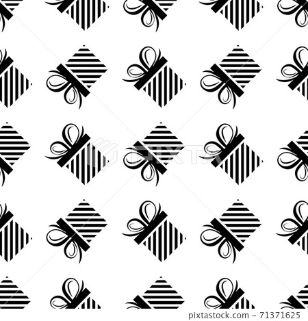 seamless pattern black silhouette gift box 71371625