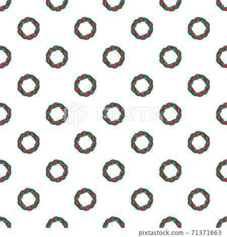 Christmas watercolor wreath seamless pattern. illustration in vintage style. 71371663