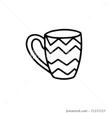 cute mug with pattern. Vector illustration. Doodle cute mug with pattern. Vector illustration. Doodle 71371727