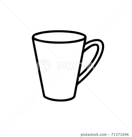 Mug isolated on a white background. Doodle - Stock Illustration ...