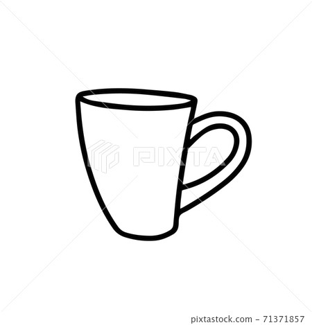 Mug isolated on a white background. Doodle - Stock Illustration ...