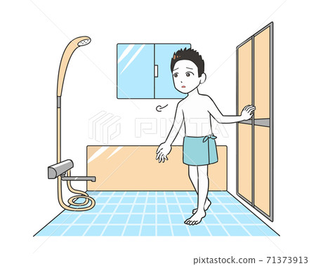 A man who enters the bathroom with anxiety A man who enters the bathroom with anxiety 71373913