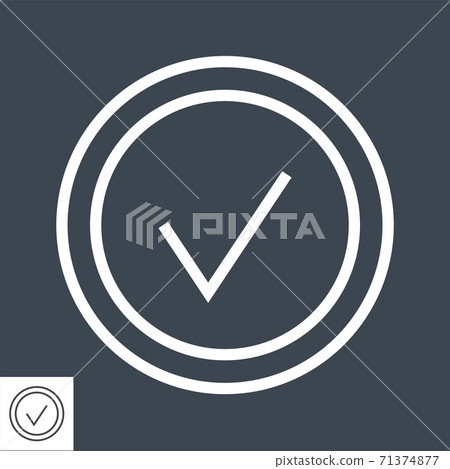 Check Mark Thin Line Vector Icon 71374877