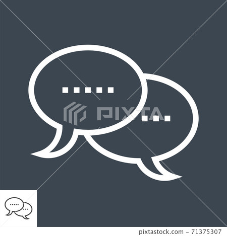 Speech Bubble Thin Line Vector Icon 71375307