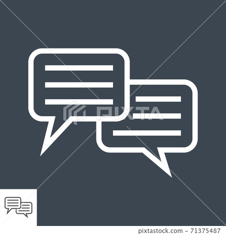 Speech Bubble Thin Line Vector Icon. - Stock Illustration [71375487 ...
