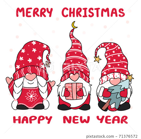 tree Happy small Gnome in red hat, merry christmas, cartoon vecotr outline, idea for greeting card, kid print tree Happy small Gnome in red hat, merry christmas, cartoon vecotr outline, idea for greeting card, kid print 71376572