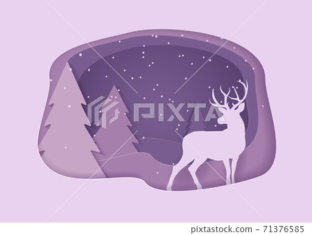 Marry christmas with Deer and santa claus driving in a sleigh with snow in the winter season. Marry christmas with Deer and santa claus driving in a sleigh with snow in the winter season. 71376585