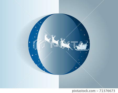 Marry christmas with Deer and santa claus driving in a sleigh with snow in the winter season. Marry christmas with Deer and santa claus driving in a sleigh with snow in the winter season. 71376673