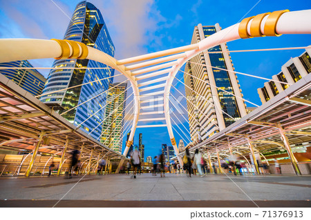 Chong Nonsi skywalk at night in Bangkok, Thailand Chong Nonsi skywalk at night in Bangkok, Thailand 71376913